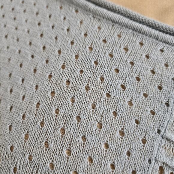 LINEN Asymmetrical Sidetail Hem Green Blue Tunic Sweater by Love Scarlett Medium - Picture 7 of 11